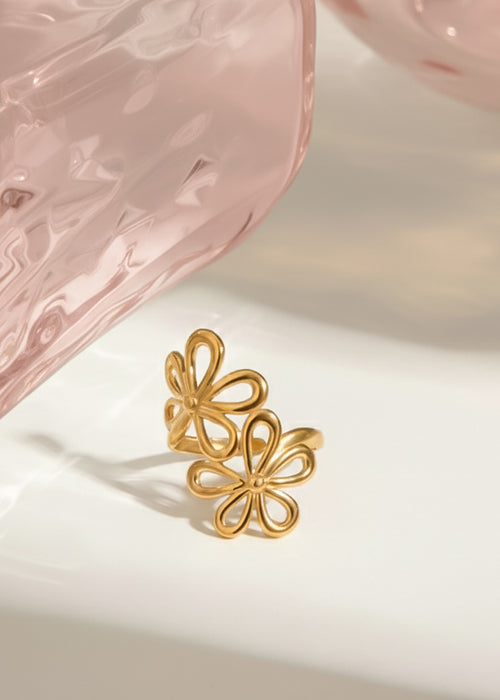 ANILLO CON FLOR  DOBLE